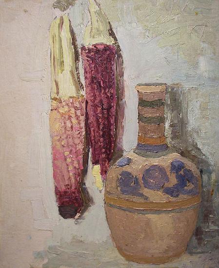 Indian Corn and Mexican Vase, Cordelia Wilson